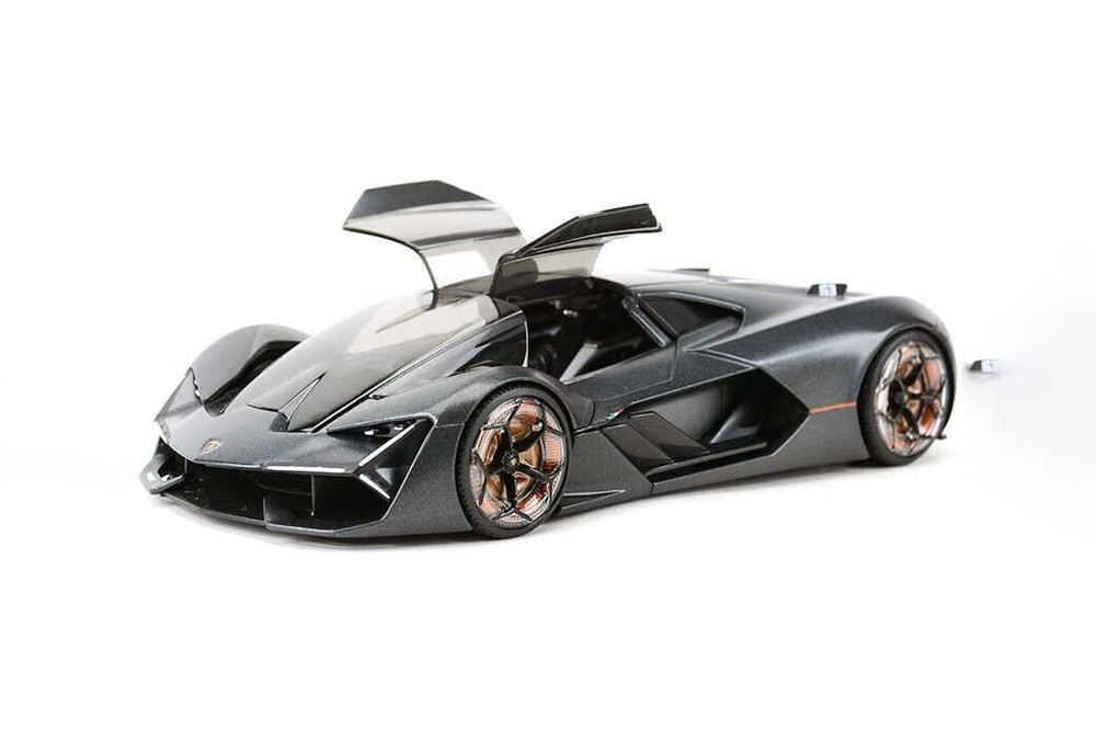 Lamborghini Terzo Millennio Hardtop, Dark Gray w/Black Top - Bburago 28094GY - 1/24 Scale Diecast Model Toy Car