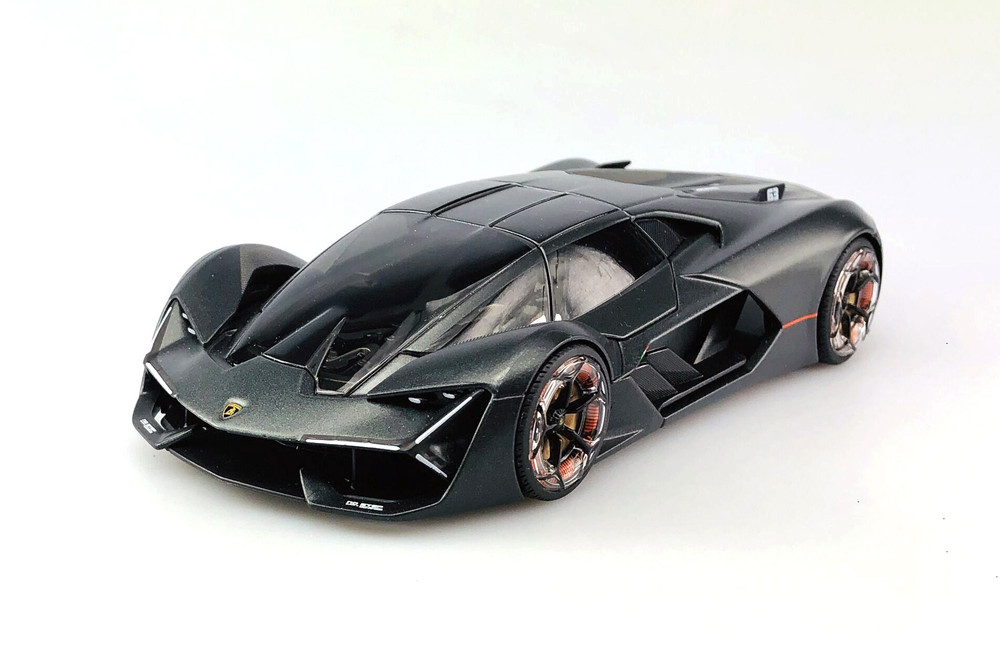Lamborghini Terzo Millennio Hardtop, Dark Gray w/Black Top - Bburago 28094GY - 1/24 Scale Diecast Model Toy Car