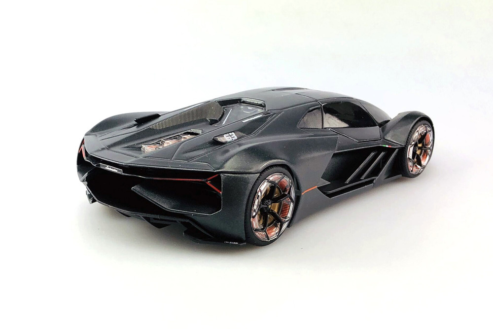 Lamborghini Terzo Millennio Hardtop, Dark Gray w/Black Top - Bburago 28094GY - 1/24 Scale Diecast Model Toy Car