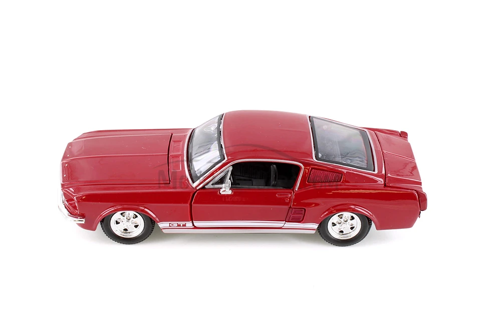 1967 Ford Mustang GT-500 Hard Top, Red & Gray, Showcasts 37260 - 1/24 Scale Set of 4 Model Toy Cars