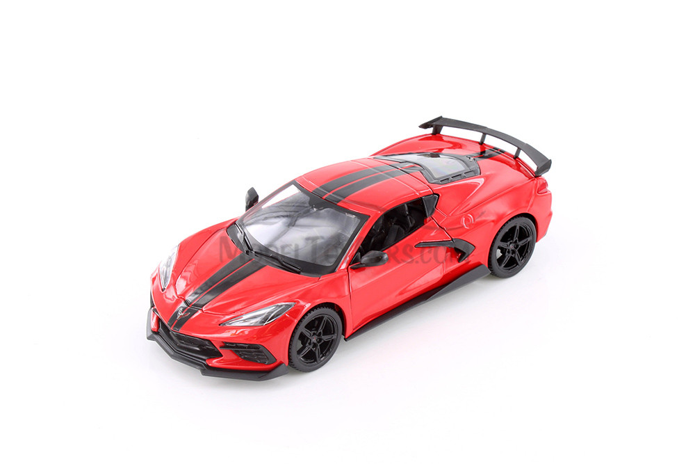 2020 Chevy Corvette Stingray Coupe, Red w/Black Stripes