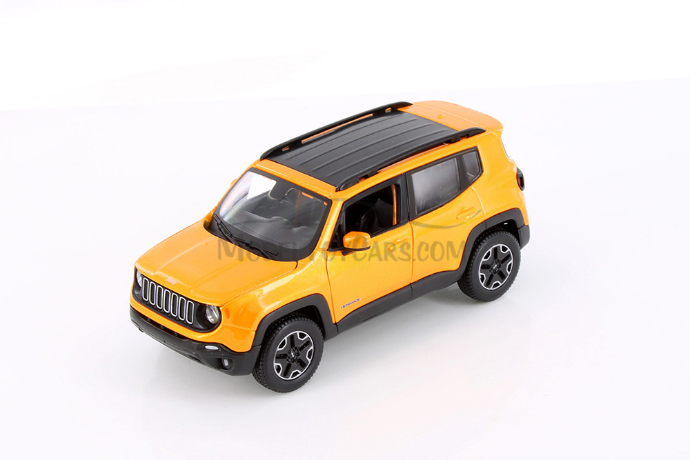 2017 Jeep Renegade SUV, Orange - Showcasts 37282 - 1/24 Scale Set of 4 Diecast Model Toy Cars