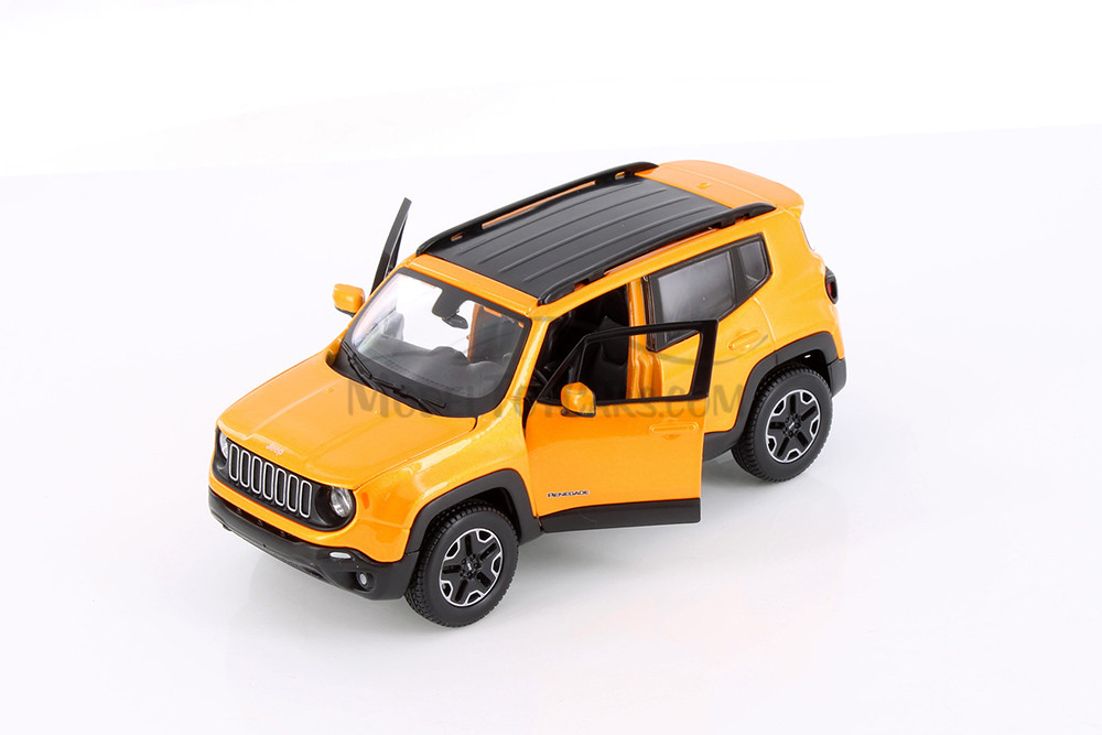 2017 Jeep Renegade SUV, Orange - Showcasts 37282 - 1/24 Scale Set of 4 Diecast Model Toy Cars