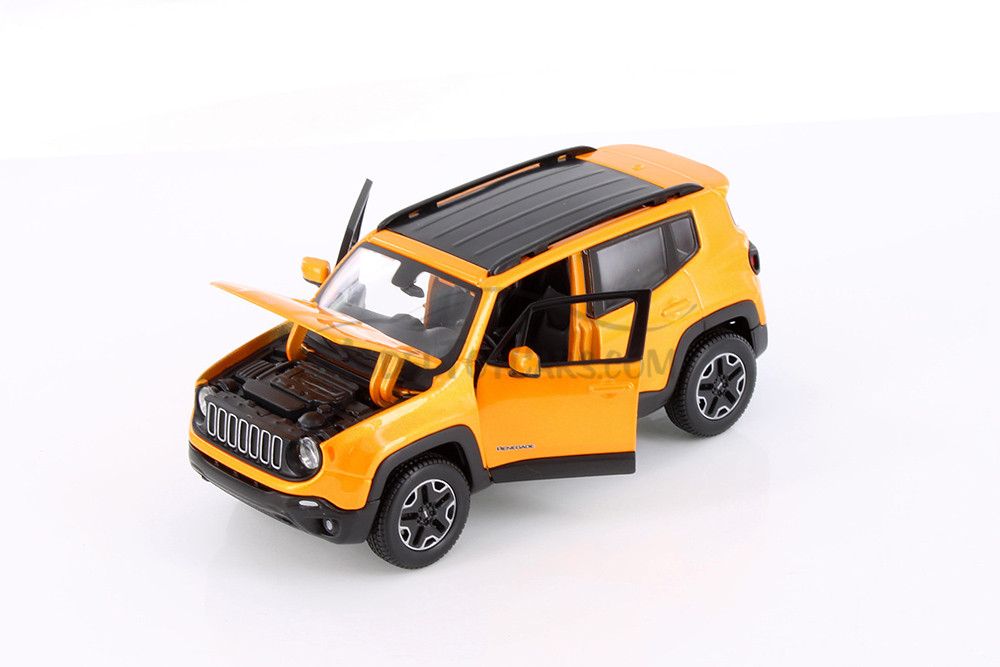 2017 Jeep Renegade SUV, Orange - Showcasts 37282 - 1/24 Scale Set of 4 Diecast Model Toy Cars