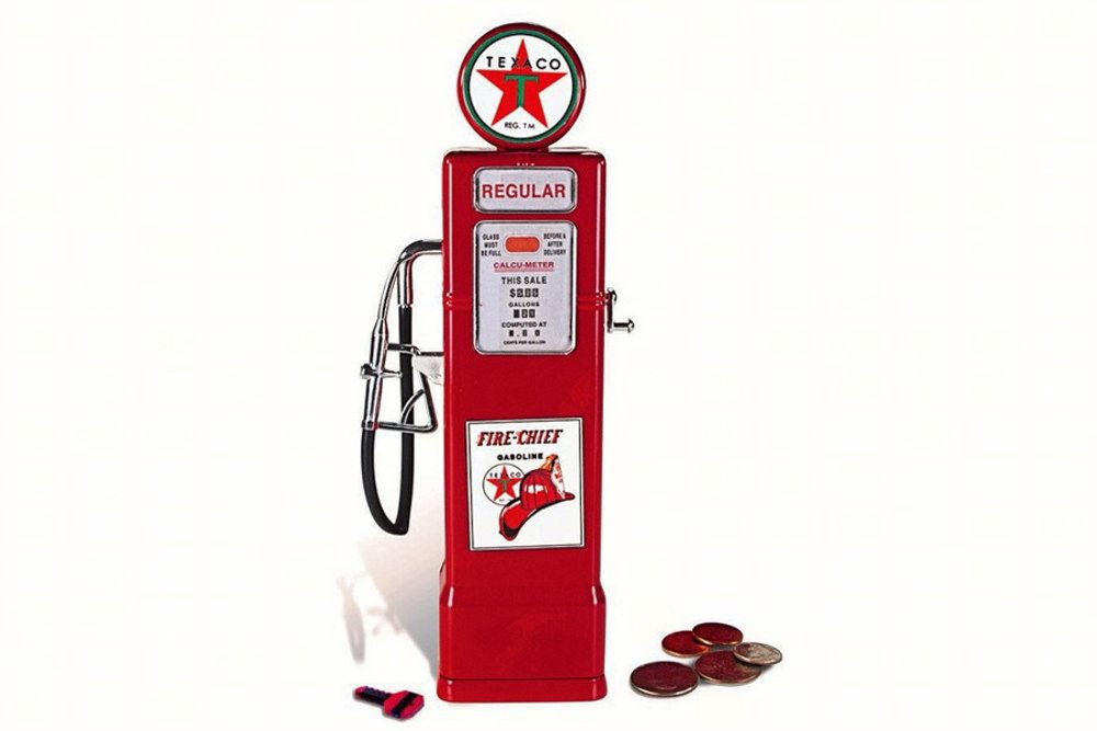 Texaco Fire Chief Vintage Gas Pump Coin Bank, Red Texaco 0620