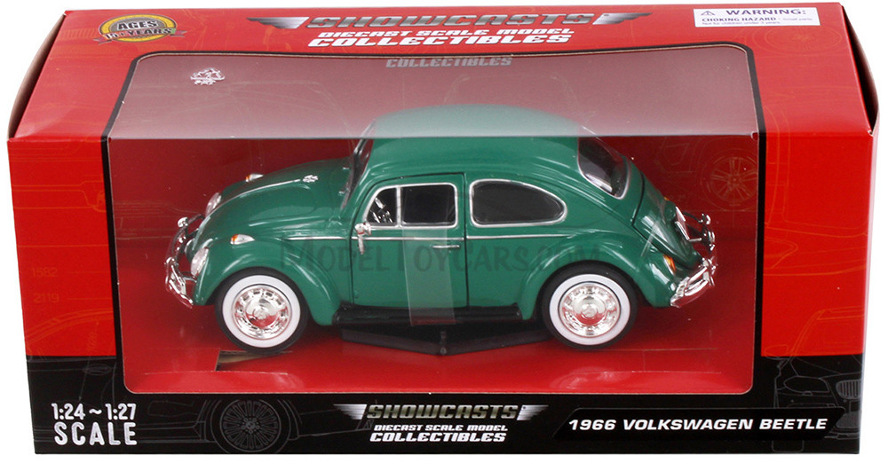 1966 Volkswagen Beetle Hardtop, Green - Showcasts® 77223GN - 1/24 Scale Diecast Model Toy Car