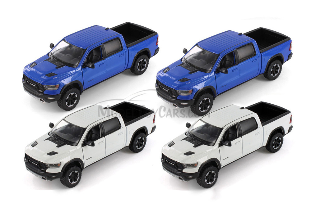 2019 Dodge Ram 1500 Crew Cab Rebel Pickup Truck - Showcasts 71358D - 1/24 Scale Set of 4 Model Cars