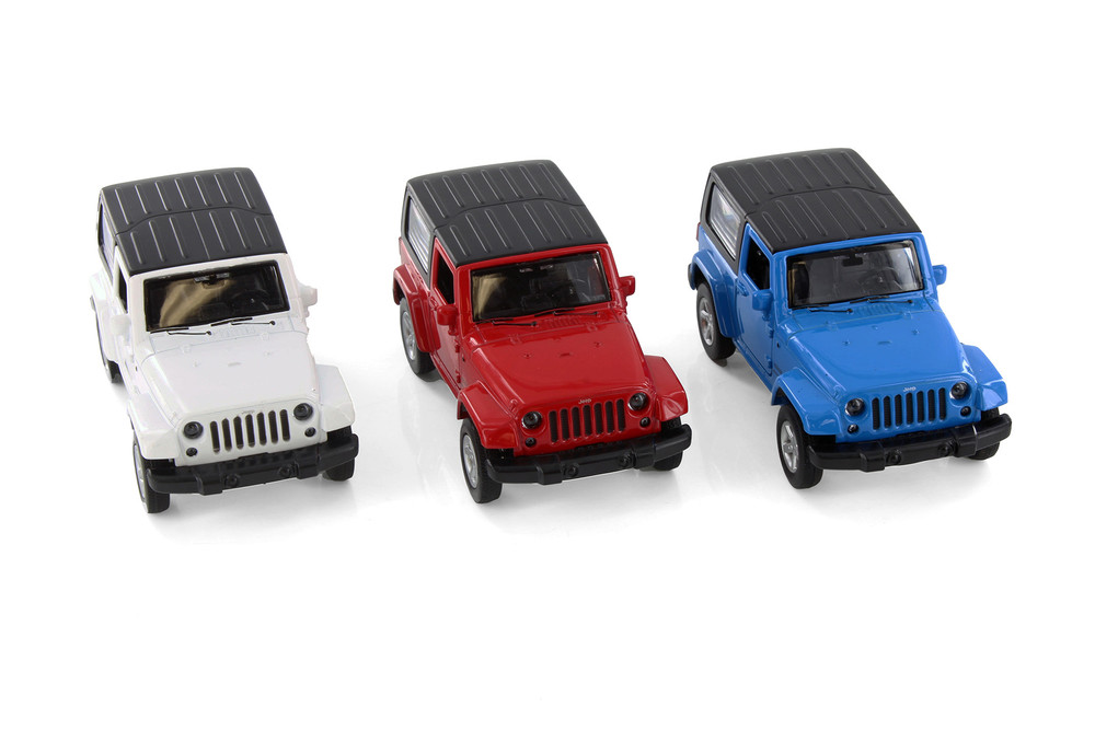 Jeep Wrangler, Blue, White & Red - Showcasts 67425D - 1/43 Scale 3-Pack Diecast Model Toy Cars