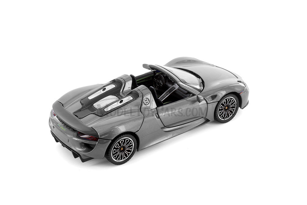 Porsche 918 Spyder, Gray - Showcasts 68243GY - 1/24 Scale Diecast Model Toy Car