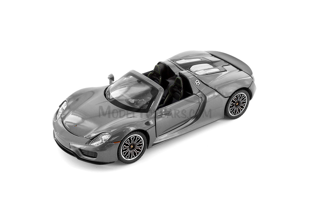 Porsche 918 Spyder, Gray - Showcasts 68243GY - 1/24 Scale Diecast Model Toy Car