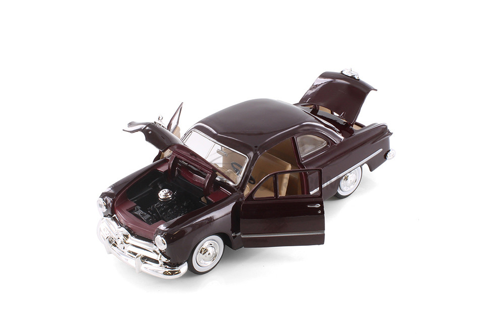 1949 Ford Coupe Hardtop, Dark Brown - Showcasts 77213D - 1/24 Scale Set of 4 Diecast Model Toy Car