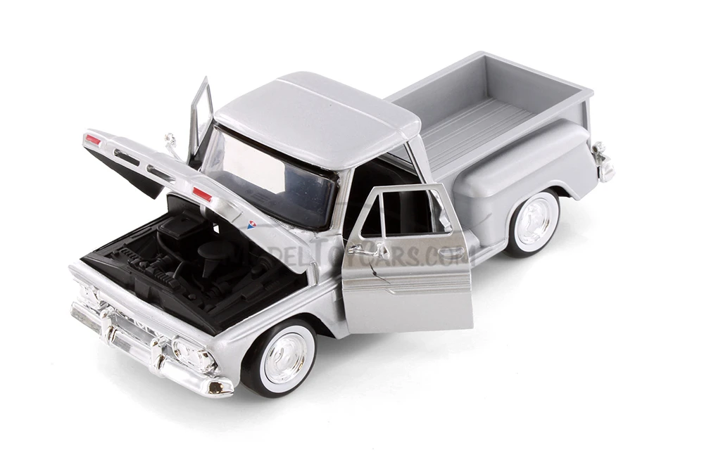 1966 GMC C1000 Fenderside Pickup Truck, Silver - Showcasts 71379SV - 1/24 Scale Diecast Model Car