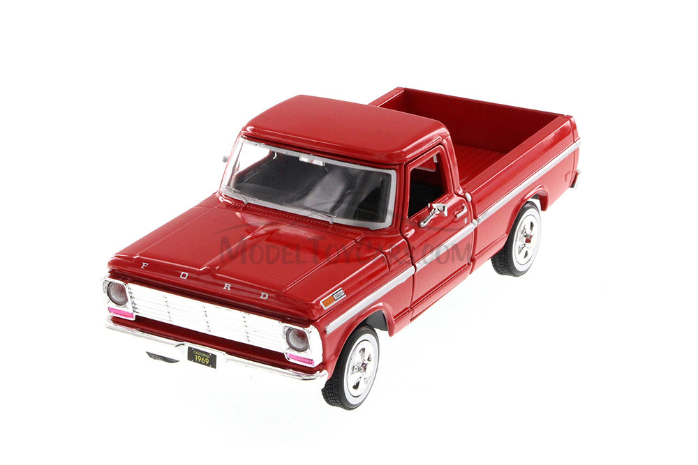 1969 Ford F-100 Pickup Truck, Red - Showcasts 71315R - 1/24 Scale Diecast Model Toy Car