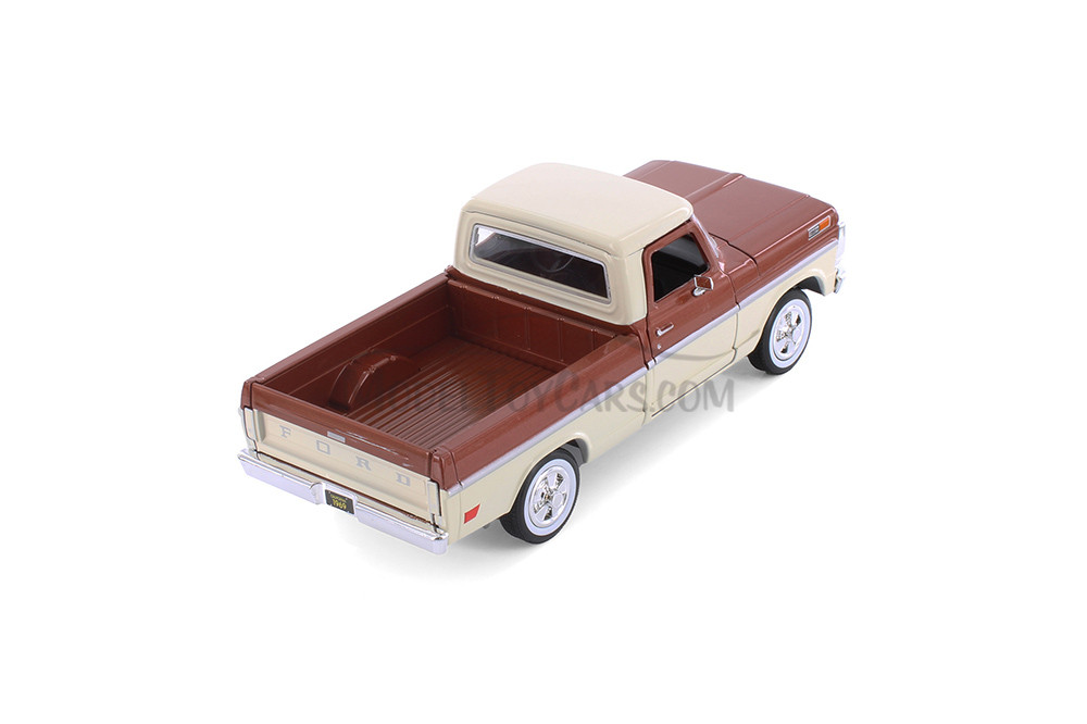 1969 Ford F-100 Pickup Truck, Brown & Red - Showcasts 71315D - 1/24 Scale Set of 4 Model Toy Cars