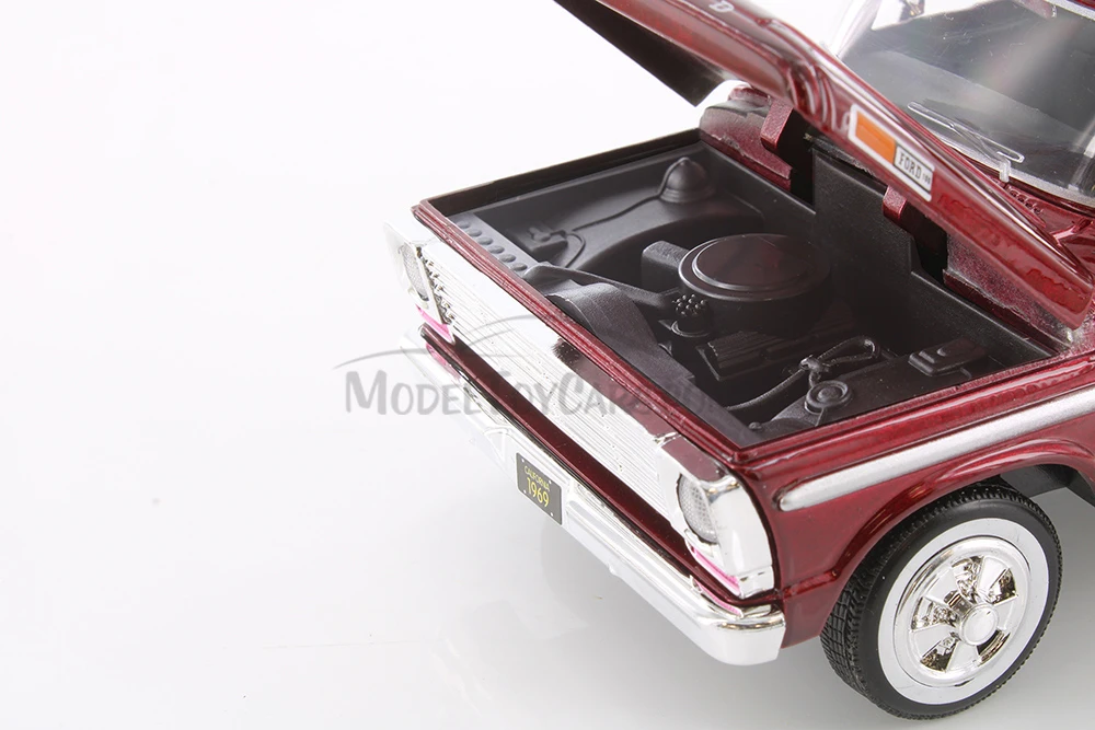1969 Ford F-100 Pickup Truck, Brown & Red - Showcasts 71315D - 1/24 Scale Set of 4 Model Toy Cars