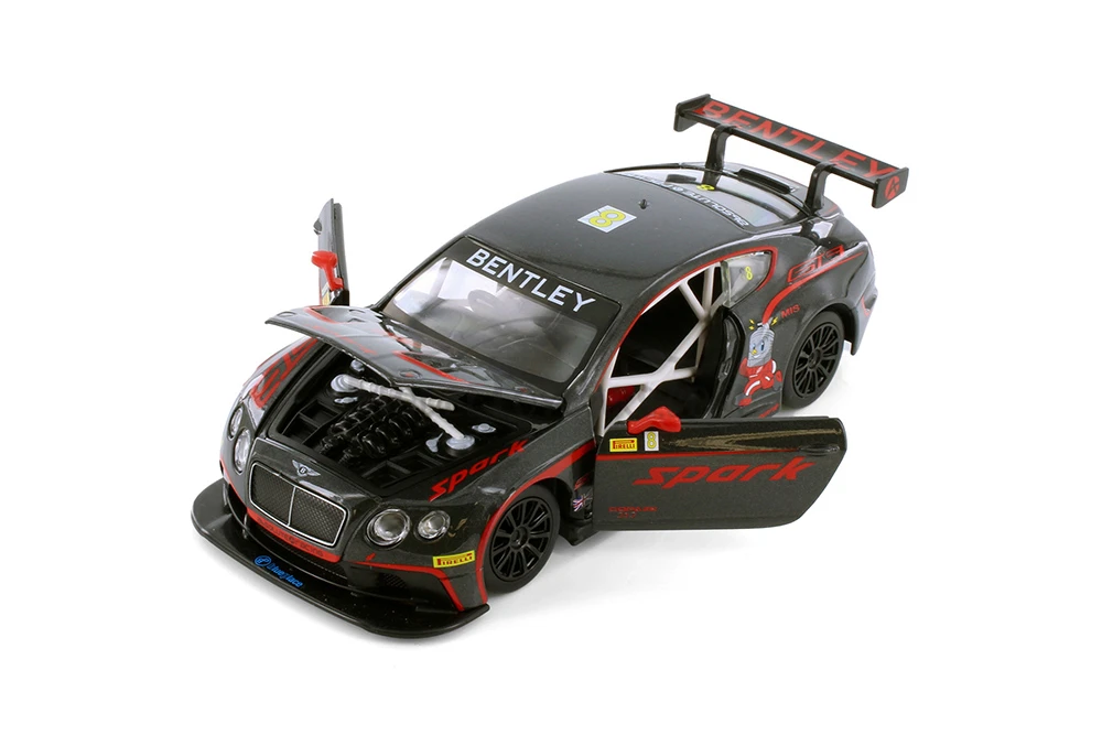 Bentley Continental GT3 Concept, Gray - Showcasts 68267GY - 1/24 Scale Diecast Model Toy Car