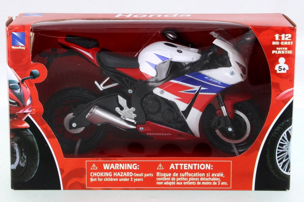 Honda CBR1000RR Motorcycle, Black w/ Red - New Ray 57793 - 1/12 Scale Vehicle Replica