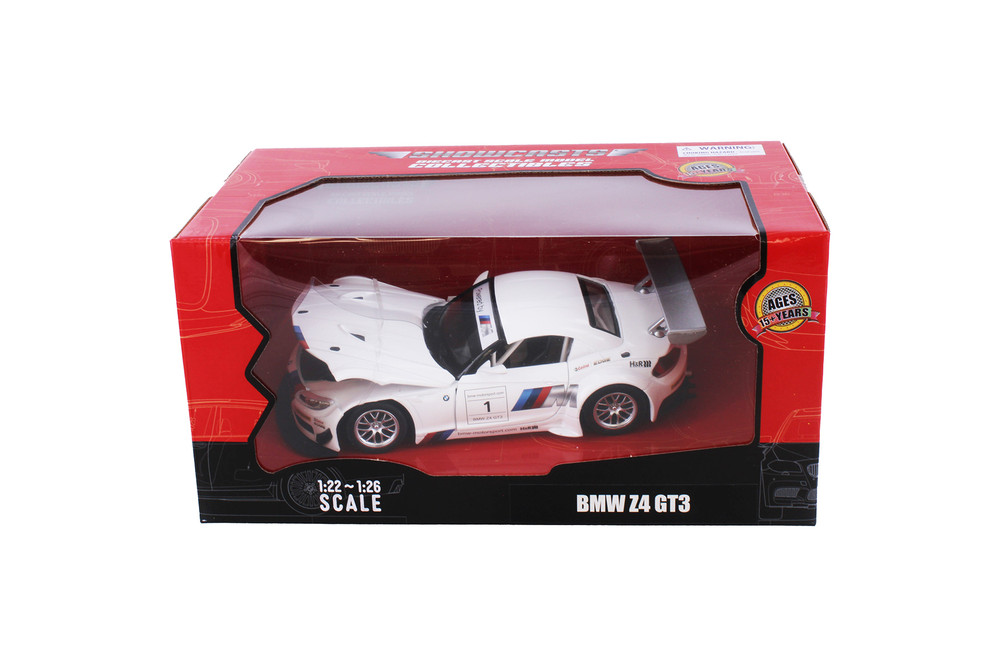 BMW Z4 GT3, White - Showcasts 68260W - 1/24 Scale Diecast Model Toy Car