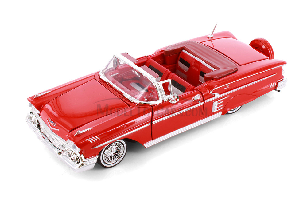 1958 Chevy® Impala™ Convertible, Red - Showcasts® 77267R - 1/24 Scale Diecast Model Toy Car