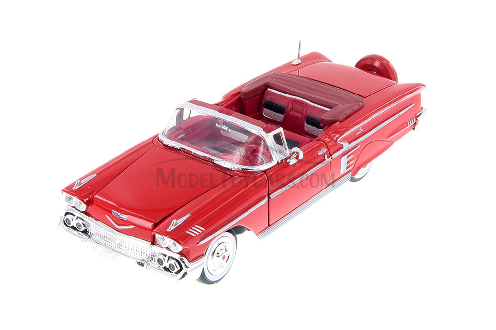 1958 Chevy Impala Convertible, Red - Showcasts 77267R - 1/24 Scale