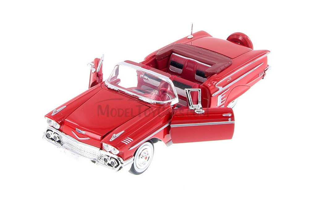 1958 Chevy Impala Convertible, Red - Showcasts 77267R - 1/24 Scale