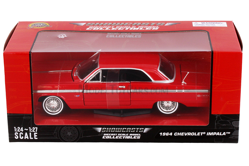 1964 Chevy Impala Hardtop, Red - Showcasts 77259R - 1/24 Scale Diecast Model Toy Car