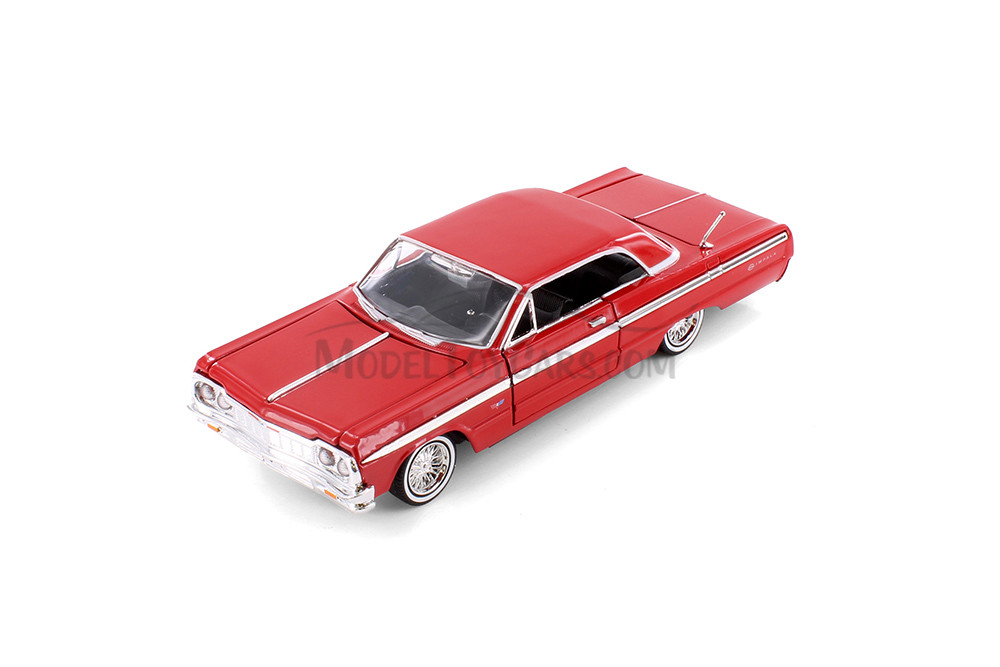 1964 Chevy Impala Hardtop, Blue & Red - Showcasts 77259D - 1/24 Scale Set of 4 Diecast Model Cars