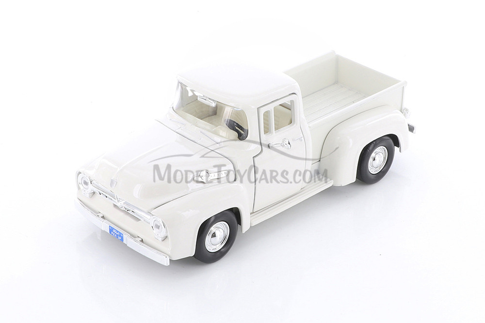 1956 Ford F-100 Pickup Truck, White - Showcasts 77235W - 1/24 Scale Diecast Model Toy Car