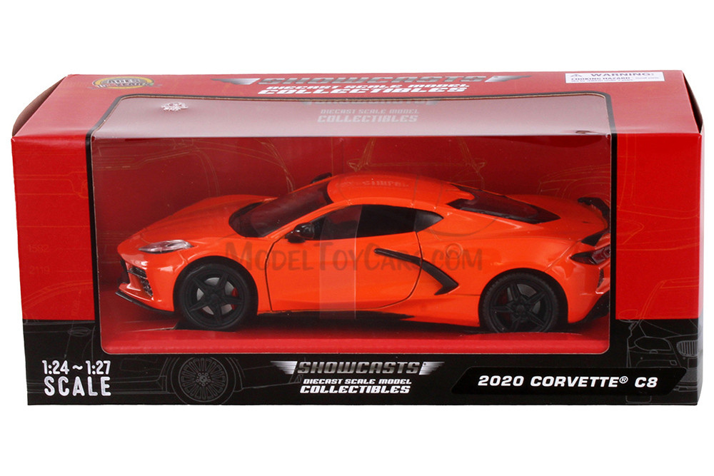 2020 Chevy Corvette C8 Stingray Hardtop, Orange - Showcasts 71360OR - 1/24 Scale Diecast Model Car