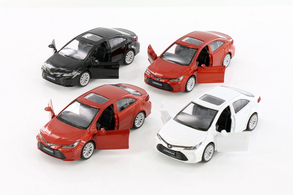 Toyota Corolla Hybrid, Red, White & Black - Showcasts 67813D - 1/43 Scale Set of 12 Model Toy Cars