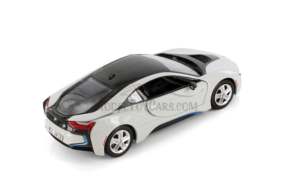 2018 BMW i8 Coupe, Blue & White - Showcasts 71359D - 1/24 Scale Set of 4 Diecast Model Toy Cars