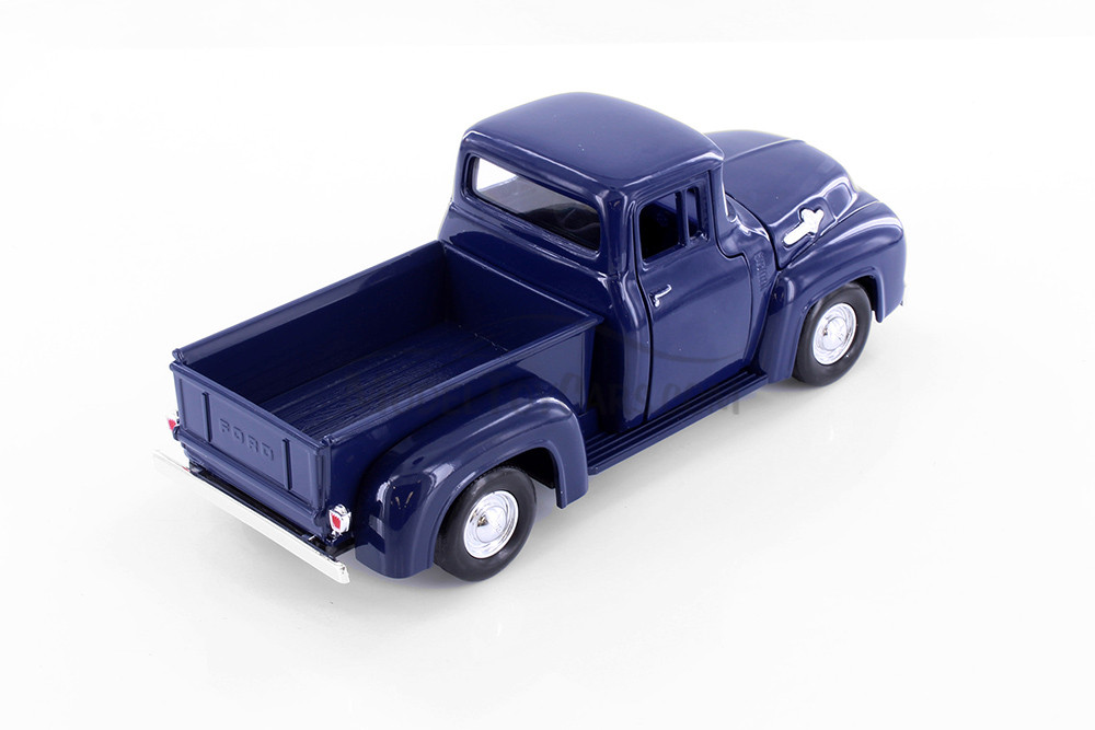 1956 Ford F-100 Pickup Truck, Dark Blue - Showcasts 77235BUD - 1/25 Scale Diecast Model Toy Car