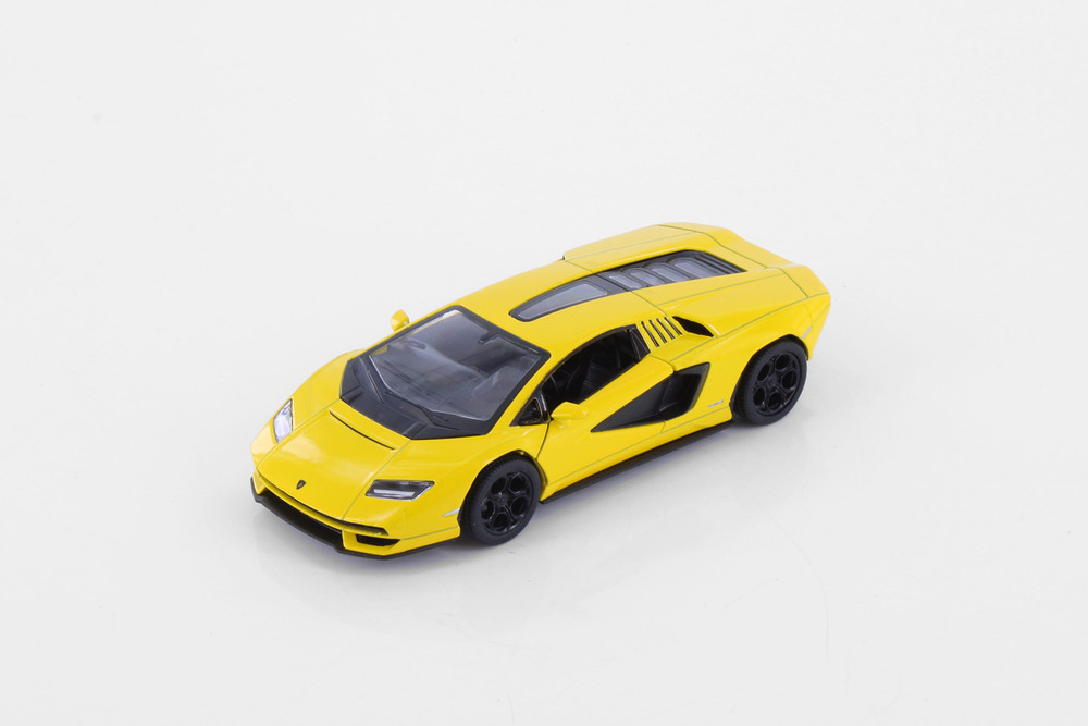 Lamborghini Countach LPI 800-4 Hardtop, Yellow - Kinsmart 5437D - 1/38 Scale Diecast Model Toy Car