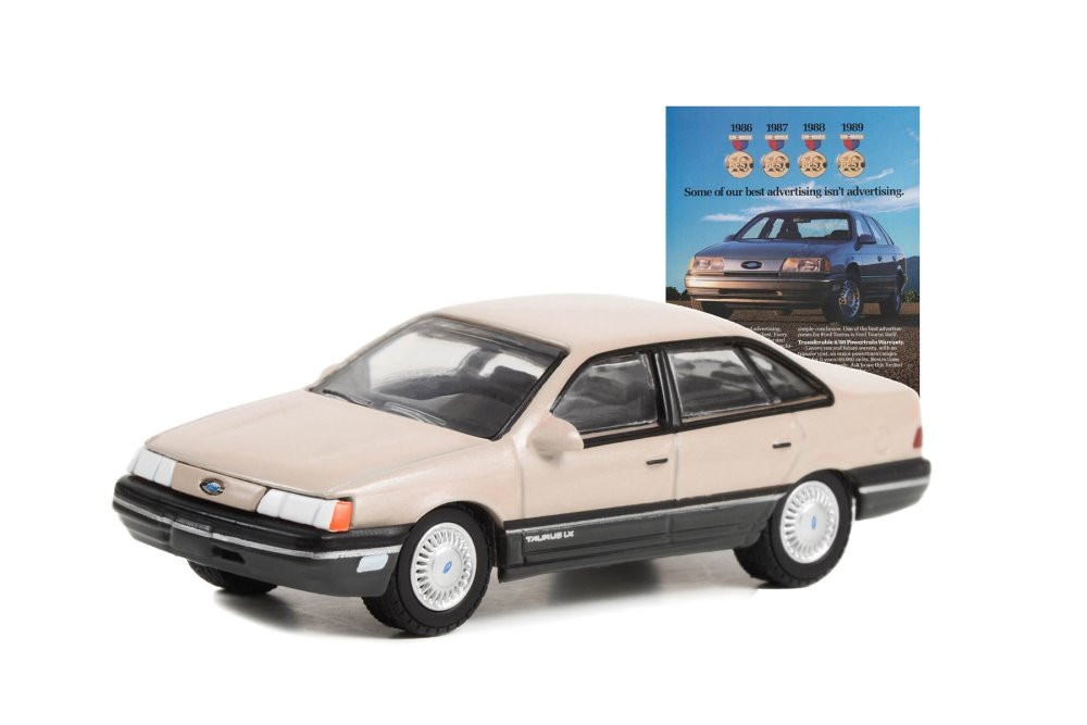 1989 Ford Taurus, Beige/Tan - Greenlight 39110E/48 - 1/64 Scale Diecast Model Toy Car