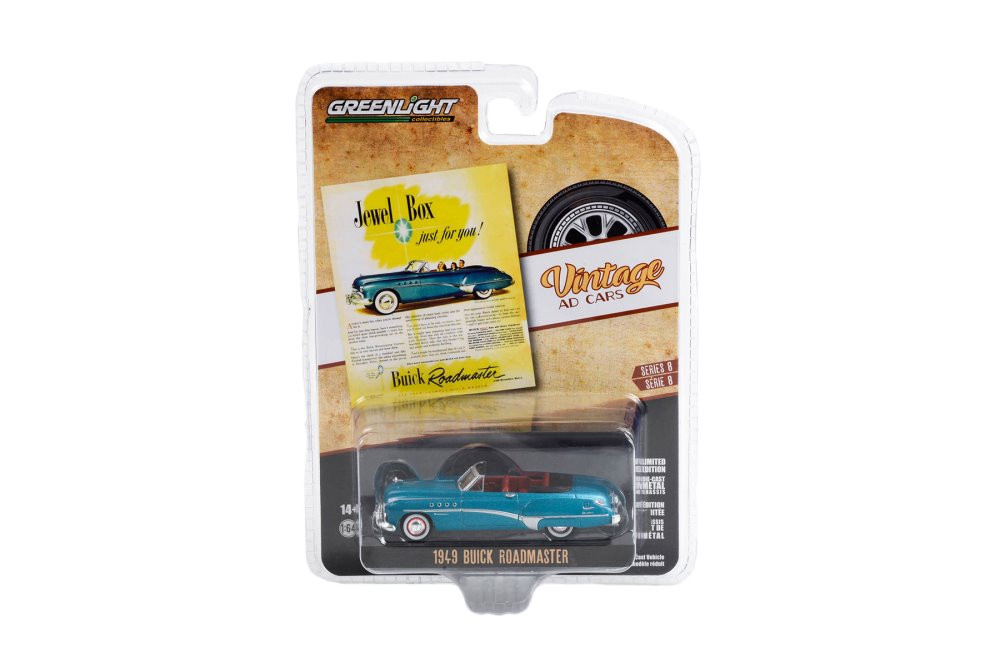 1949 Buick Roadmaster, Blue - Greenlight 39110A/48 - 1/64 Scale Diecast Model Toy Car