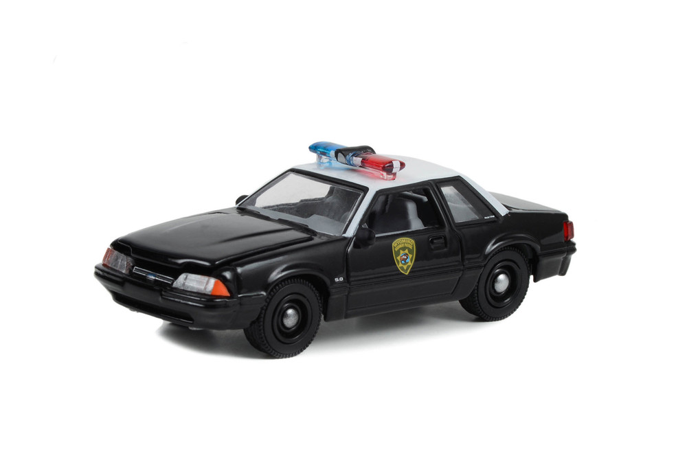 1990 Ford Mustang SSP Wyoming Highway Patrol, Black, Greenlight 43010/48 - 1/64 Scale Model Toy Car