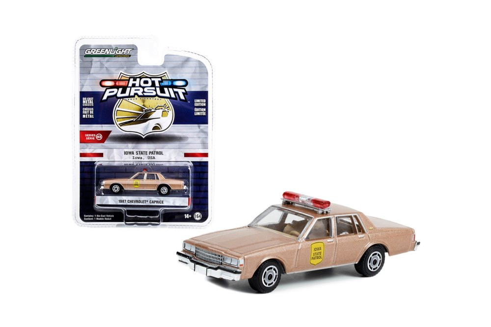 Iowa State Patrol 1987 Chevy Caprice , Beige/Tan - Greenlight 43010B/48 - 1/64 Scale Diecast Car