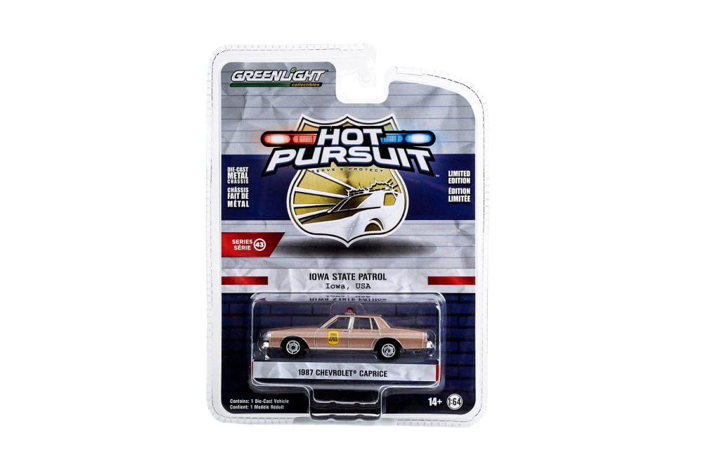 Iowa State Patrol 1987 Chevy Caprice , Beige/Tan - Greenlight 43010B/48 - 1/64 Scale Diecast Car