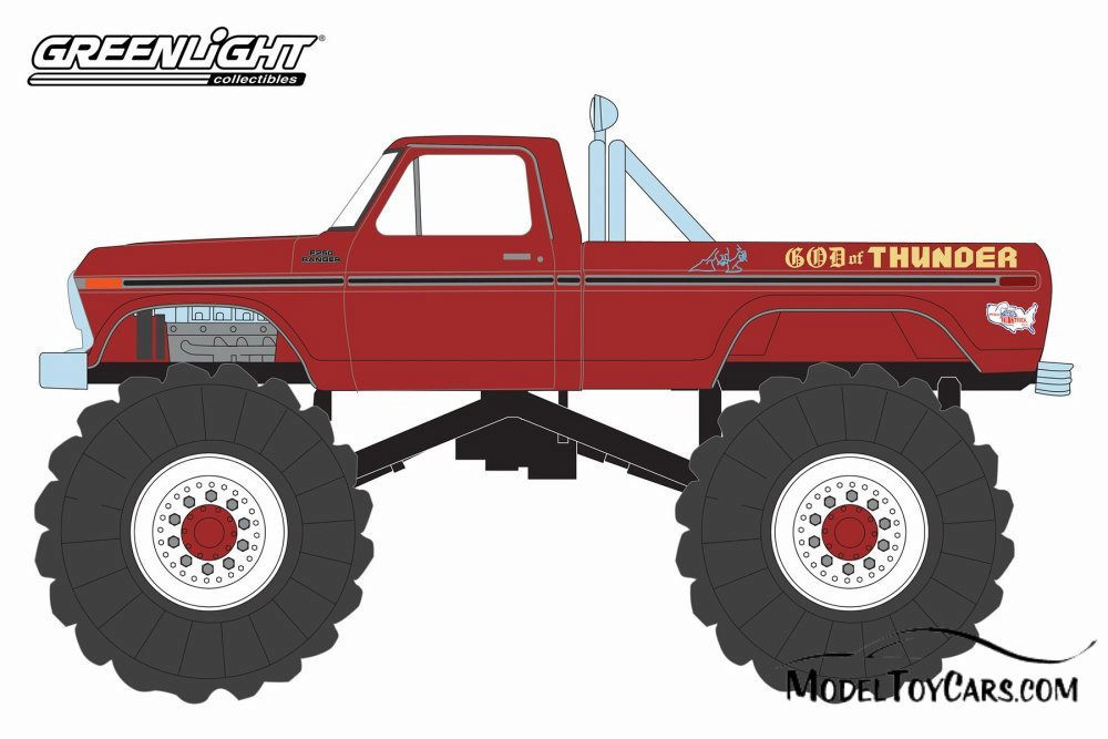 1979 Ford F-250 Monster Truck, God of Thunder - Greenlight 49030E/48 - 1/64 Scale Diecast Car