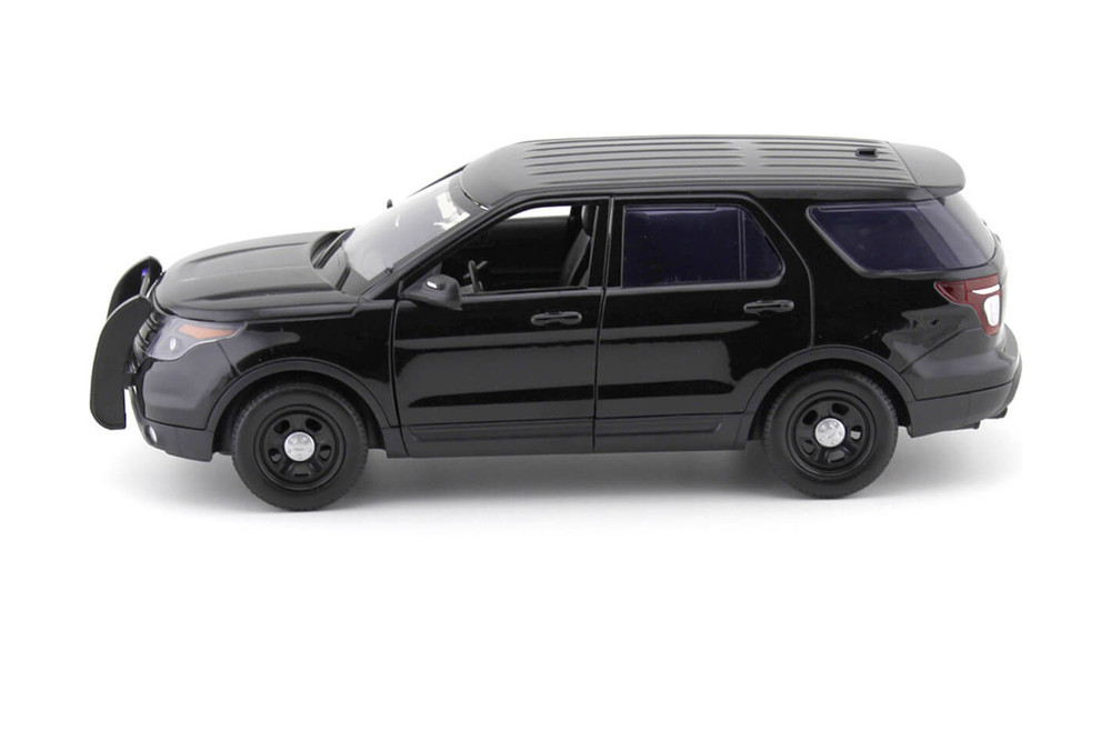 2015 Ford PI Utility Interceptor Police Car Plain, Black - Showcasts 73543 - 1/18 Scale Diecast Car