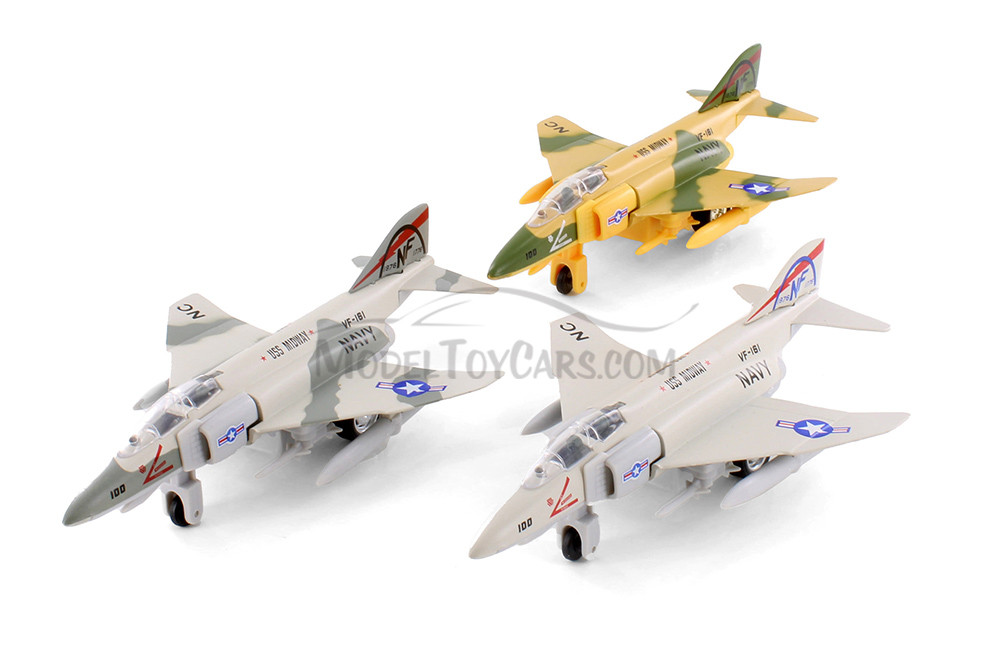 X Force Commander F-4 Phantom USS Midway Jet - Showcasts 51310 - 7 Inch Scale Set of 6 Model Planes