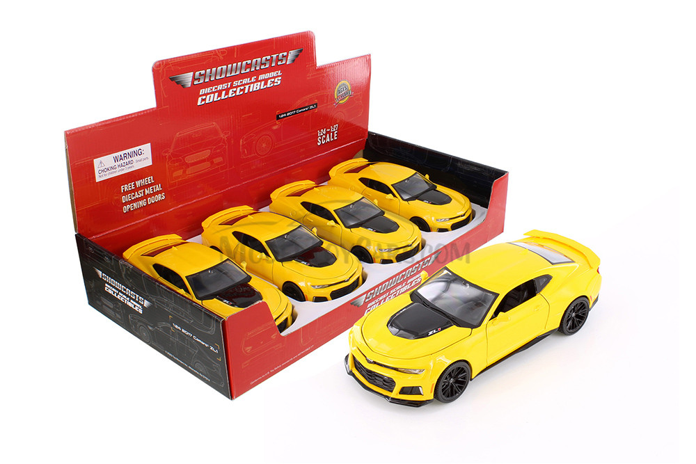 2017 Chevy Camaro ZL1 Hardtop, Yellow - Showcasts 37512 - 1/24 Scale Diecast Model Toy Car