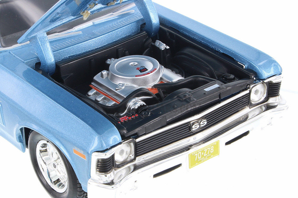 1970 Chevy Nova SS Hardtop, Blue - Showcasts 37262 - 1/24 Scale