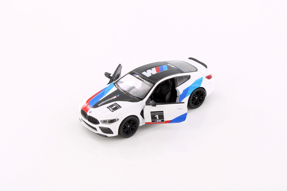 BMW M8 Competition Coupe Livery Edition, White - Kinsmart 5425DF - 1/38 Scale Diecast Model Toy Car