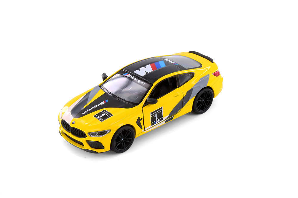 BMW M8 Competition Coupe Livery Edition, Yellow - Kinsmart 5425DF - 1/38 Scale Diecast Model Car