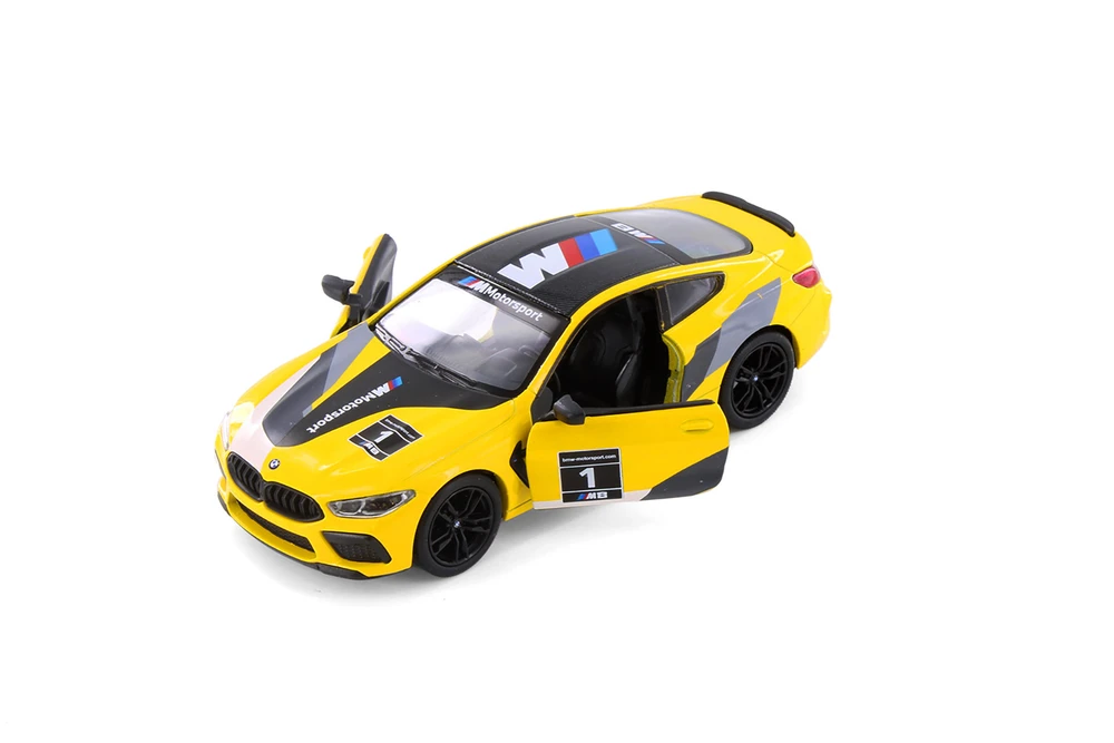 BMW M8 Competition Coupe Livery Edition, Yellow - Kinsmart 5425DF - 1/38 Scale Diecast Model Car
