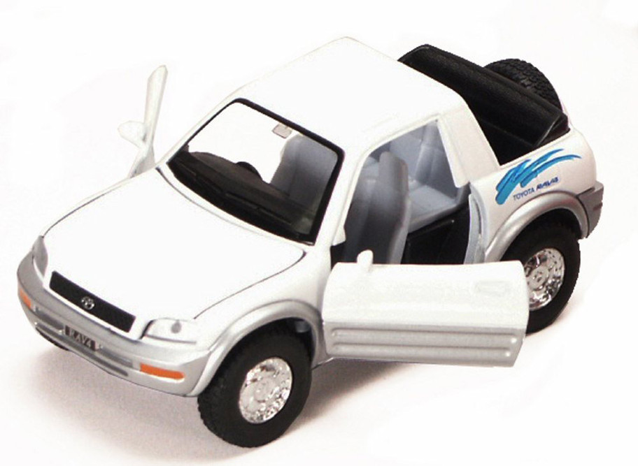 Toyota Rav4 Cabriolet, White - Kinsmart 5011D - 1/32 Scale Diecast Model Toy Car