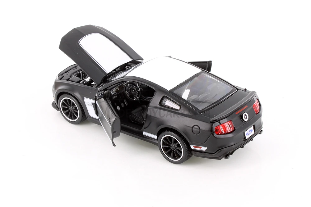 2012 Ford Mustang Boss 302 Hardtop, Black - Showcasts 37269 - 1/24 Scale Diecast Model Toy Car