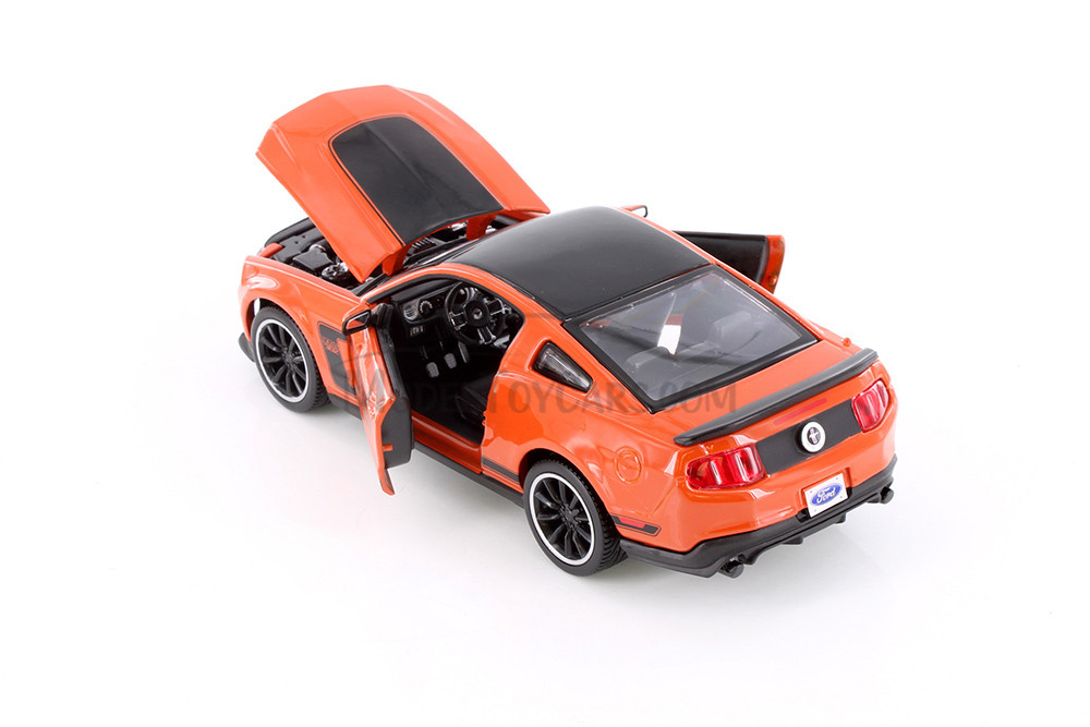 2012 Ford Mustang Boss 302 Hardtop, Orange - Showcasts 37269 - 1/24 Scale Diecast Model Toy Car