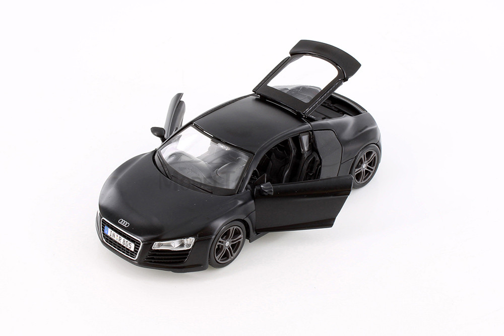 Audi R8 Hard Top, Matte Black - Showcasts 37281 - 1/24 Scale Diecast Model Toy Car
